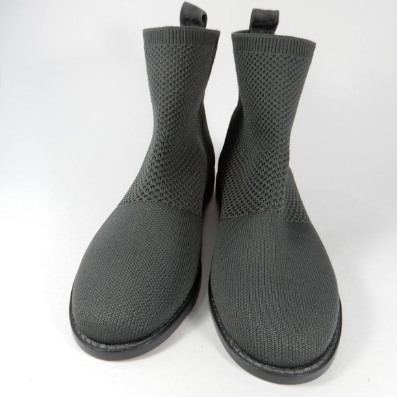 EILEEN FISHER Jude Stretch Knit Socks BOOTIES Boots Size 6.5 Graphite Gray NEW - Picture 5 of 11